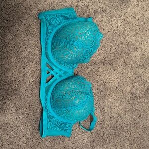 Lace Underwire Bra in Teal